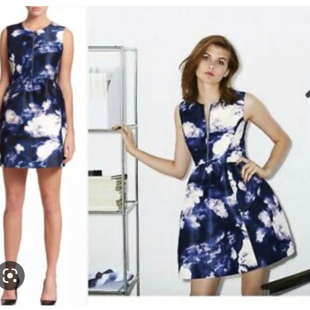 Kate Spade Joss Cloud Print Zip Front Dress